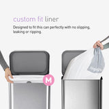 Simplehuman 45 L Metallic Silver Plastic/Stainless Steel Rectangular Trash Can