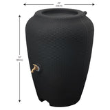 Algreen Products Wicker Black 50 gal Rain Barrel Polyethylene