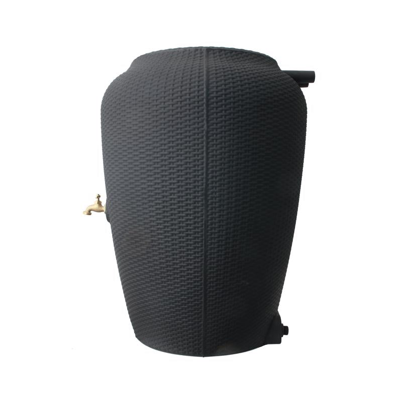 Algreen Products Wicker Black 50 gal Rain Barrel Polyethylene