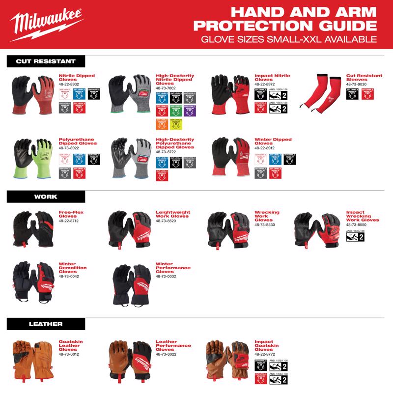 Milwaukee Men's Outdoor Work Gloves Black/Red M 1 pair