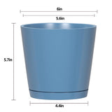 L&G Solutions 5.7 in. H X 6 in. W X 6 in. D X 6 in. D Resin Planter Blue