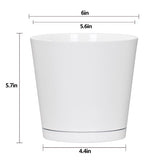 L&G Solutions 5.7 in. H X 6 in. W X 6 in. D X 6 in. D Resin Planter White