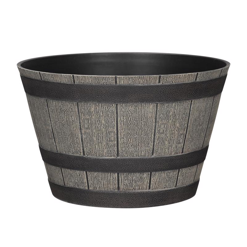 L&G 8.8 in. H X 14 in. W X 14 in. D X 14 in. D PP Plastic Planter Oak