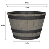 L&G 8.8 in. H X 14 in. W X 14 in. D X 14 in. D PP Plastic Planter Oak