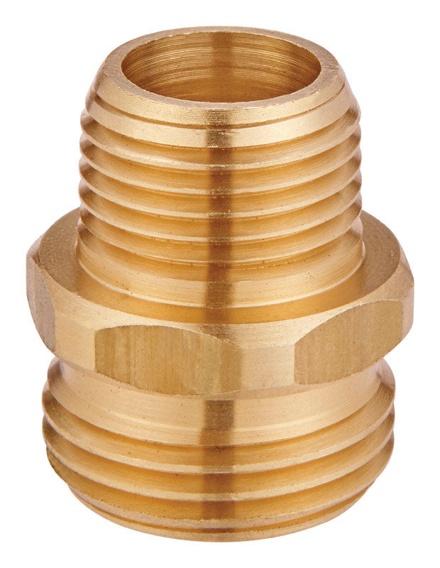 Ace 3/4 in. MHT x 1/2 in. MPT in. Brass Threaded Double Male Hose Adapter