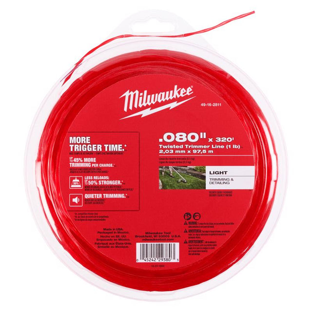 Milwaukee .080 in. D X 320 ft. L Trimmer Line