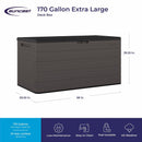 Suncast 58 in. W X 29 in. D Charcoal Plastic Deck Box 170 gal
