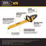 DeWalt XR DCHT826B 24 in. 20 V Battery Hedge Trimmer Tool Only