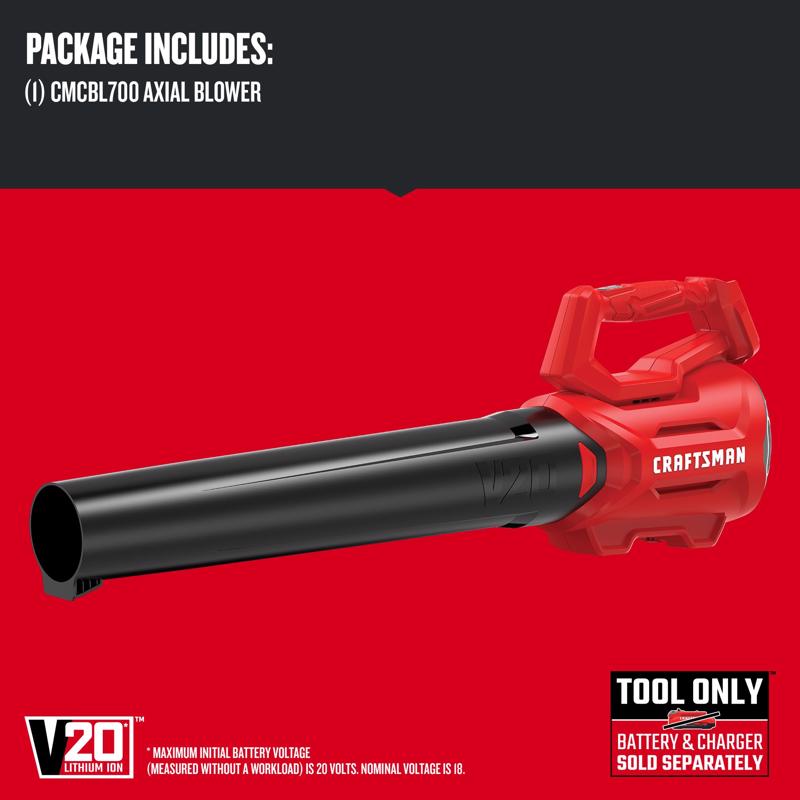 Craftsman CMCL700B 90 mph 340 CFM 20 V Battery Handheld Leaf Blower Tool Only