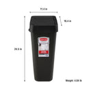 Rubbermaid 12.2 gal Black Resin Trash Can
