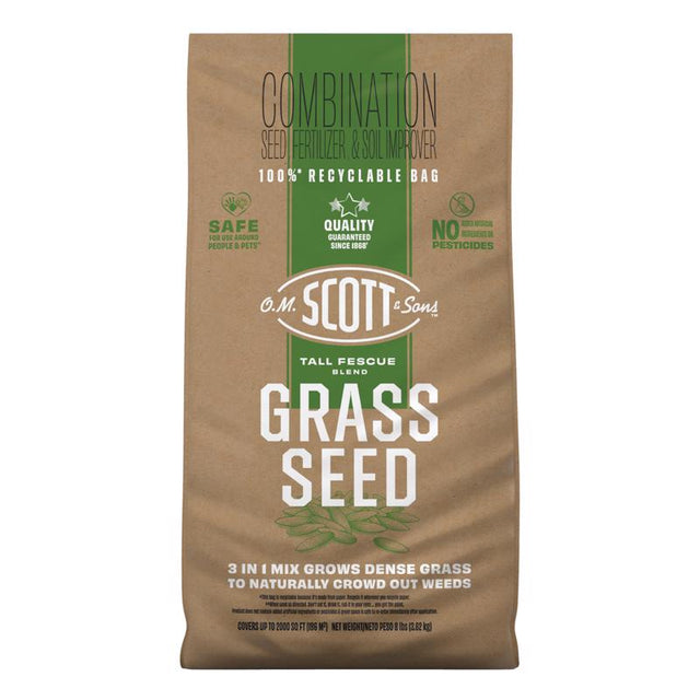 O.M. Scott & Sons Tall Fescue Grass Sun or Shade Fertilizer/Seed/Soil Improver 8 lb