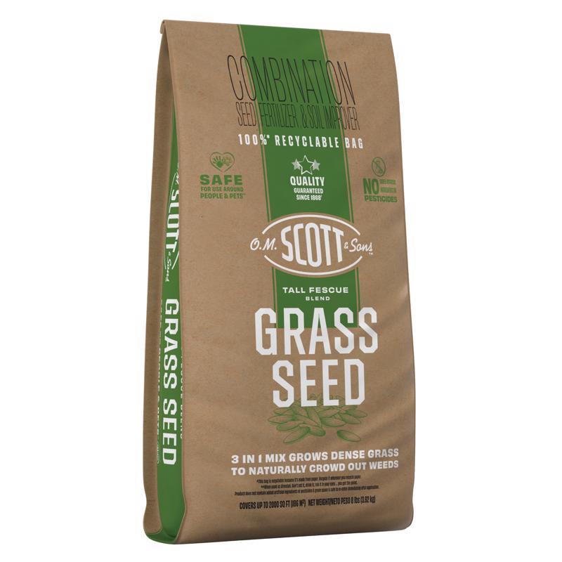 O.M. Scott & Sons Tall Fescue Grass Sun or Shade Fertilizer/Seed/Soil Improver 8 lb