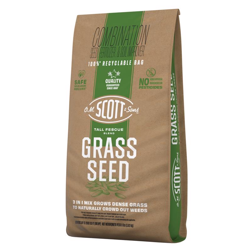 O.M. Scott & Sons Tall Fescue Grass Sun or Shade Fertilizer/Seed/Soil Improver 8 lb