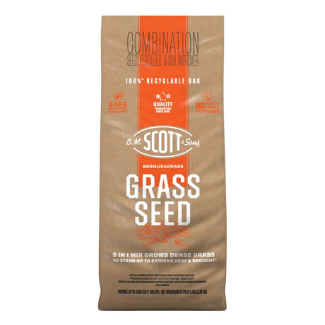 O.M. Scott & Sons Bermuda Grass Full Sun/Light Shade Fertilizer/Seed/Soil Improver 5 lb