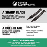 Genuine Factory Parts 42 in. High-Lift Mower Blade Set For Riding Mowers 2 pk