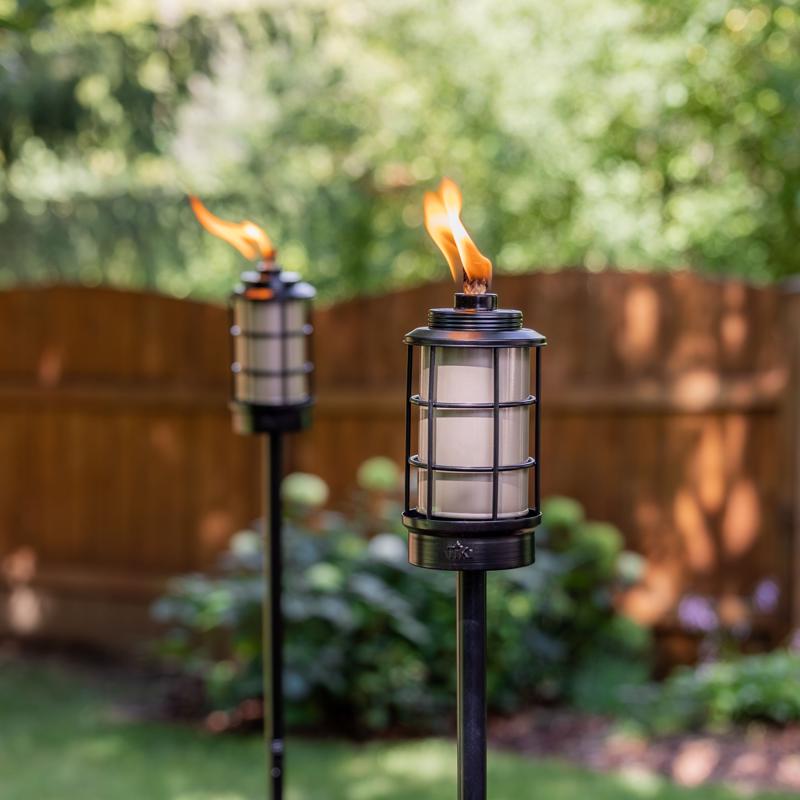 TIKI Black Metal 66 in. Outdoor Torch 1 pc