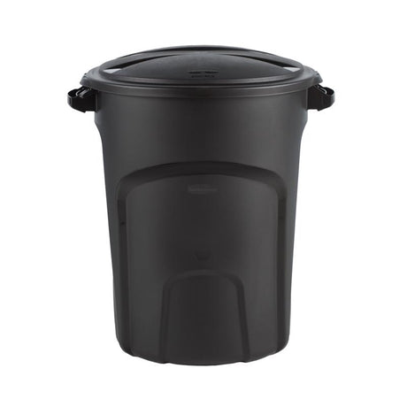 Rubbermaid Roughneck 32 gal Black Plastic Trash Can Lid Included
