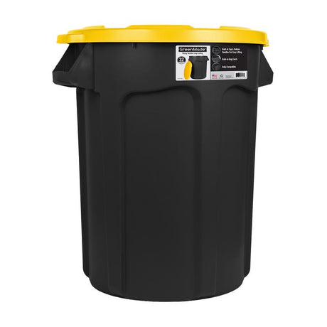 GreenMade 32 gal Black Polypropylene Trash Can Lid Included