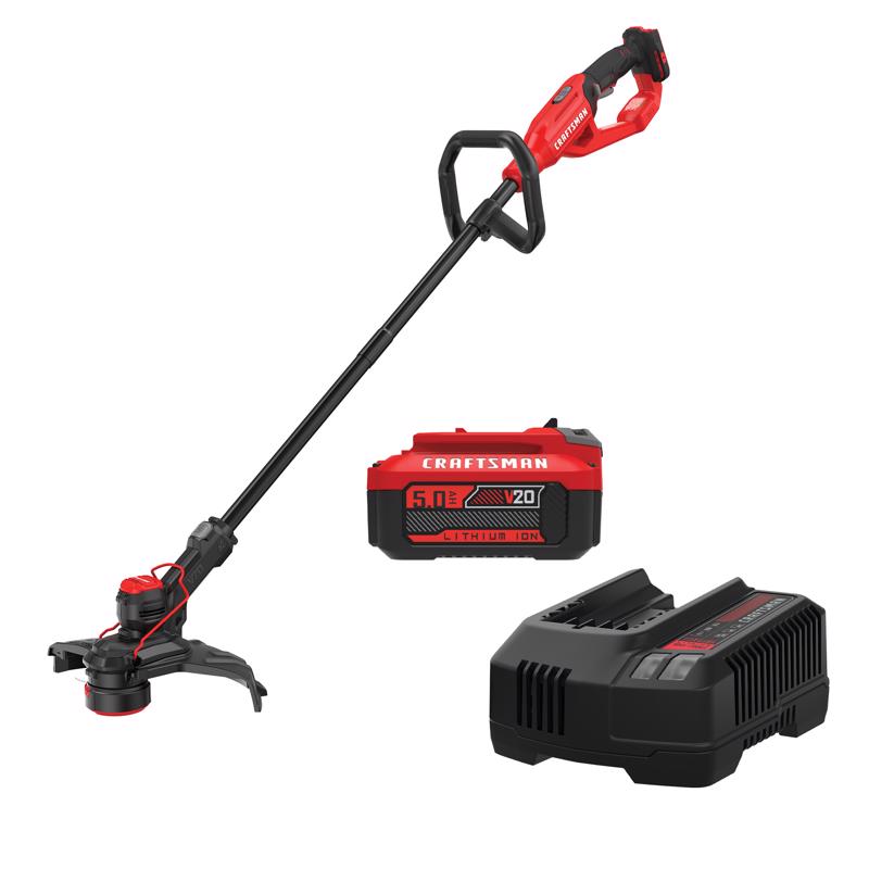 V20 5.0AH Lithium Ion Battery and Charger Kit with CRAFTSMAN V20 String Trimmer