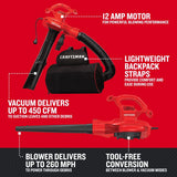 Craftsman 260 mph 450 CFM Electric Handheld Blower/Mulcher/Vac
