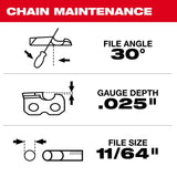 Milwaukee 16 in. Bar and Chain Combo 56 links