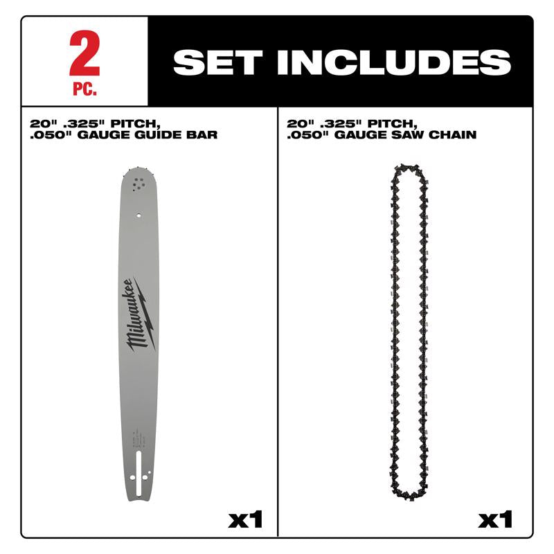 Milwaukee 20 in. Bar and Chain Combo 78 links