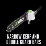 EGO Power+ Mult-Head System Pole Saw and Hedge Trimmer Attachment with Extension Pole