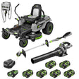 EGO Power+ 42" Zero Turn Mower w/ (6) 6.0Ah Batteries w/ 15" String Trimmer & 530 CFM Leaf Blower