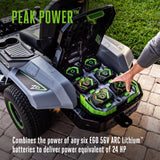 EGO Power+ 42" Zero Turn Mower w/ (6) 6.0Ah Batteries w/ 15" String Trimmer & 530 CFM Leaf Blower