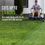 EGO Power+ 42" Zero Turn Mower w/ (6) 6.0Ah Batteries w/ 15" String Trimmer & 530 CFM Leaf Blower