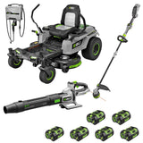 EGO Power+ 42" Zero Turn Mower w/ (6) 6.0Ah Batteries w/ 16" String Trimmer & 880 CFM Leaf Blower