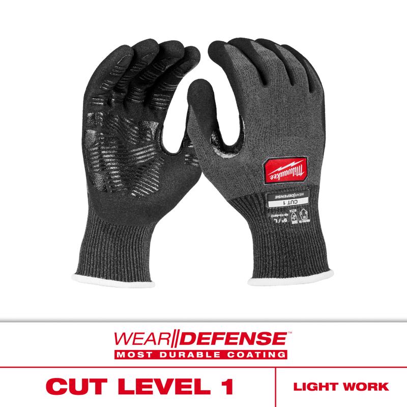 Milwaukee Wear Defense Protection Cut Level 1 Work Gloves Black L 1 pair