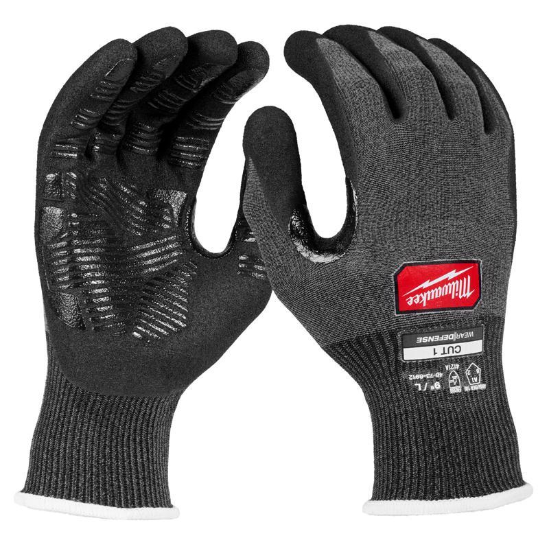 Milwaukee Wear Defense Protection Cut Level 1 Work Gloves Black XL 1 pair