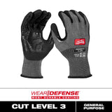 Milwaukee Wear Defense Protection Cut Level 3 Work Gloves Black L 1 pair