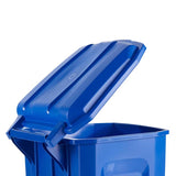 Rubbermaid 45 gal Blue Resin Wheeled Recycling Trash Can Lid Included