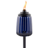 TIKI Blue Glass 66 in. Outdoor Torch 1 pc
