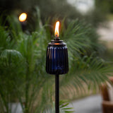 TIKI Blue Glass 66 in. Outdoor Torch 1 pc