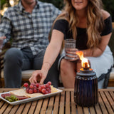 TIKI Blue Glass 66 in. Outdoor Torch 1 pc
