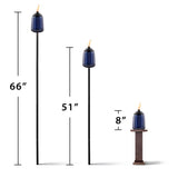 TIKI Blue Glass 66 in. Outdoor Torch 1 pc