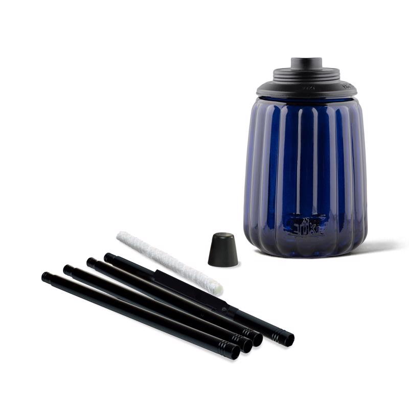 TIKI Blue Glass 66 in. Outdoor Torch 1 pc