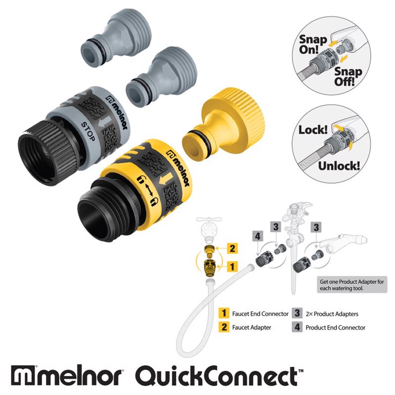 Melnor Plastic/Rubber Quick Connector Hose Set