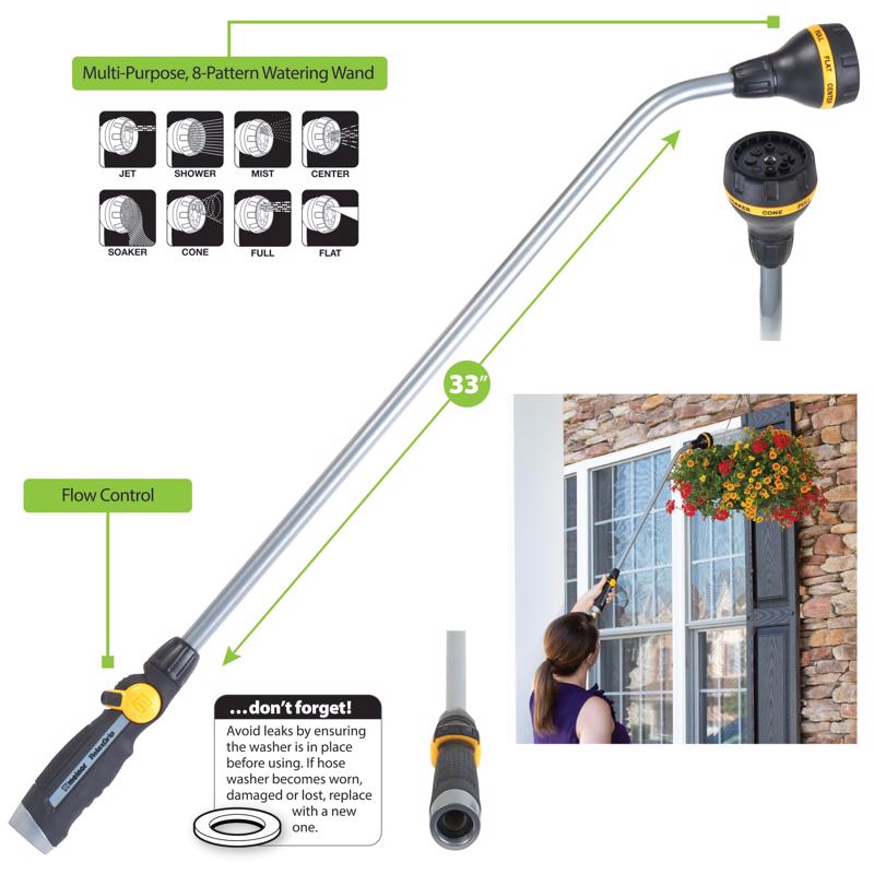 Melnor RelaxGrip 8 Pattern Adjustable Multi-Pattern Metal Watering Wand