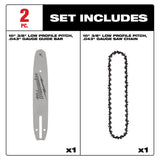 Milwaukee 10 in. Bar and Chain Combo