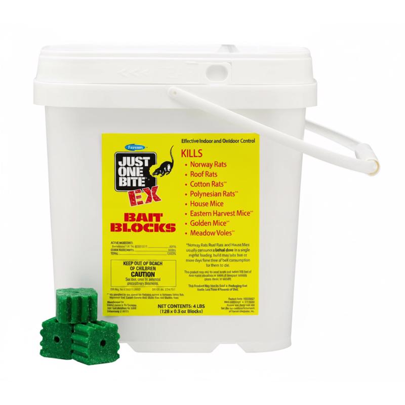 Farnam Just One Bite EX Toxic Rodenticide Bait Blocks For Mice and Rats 4 lb