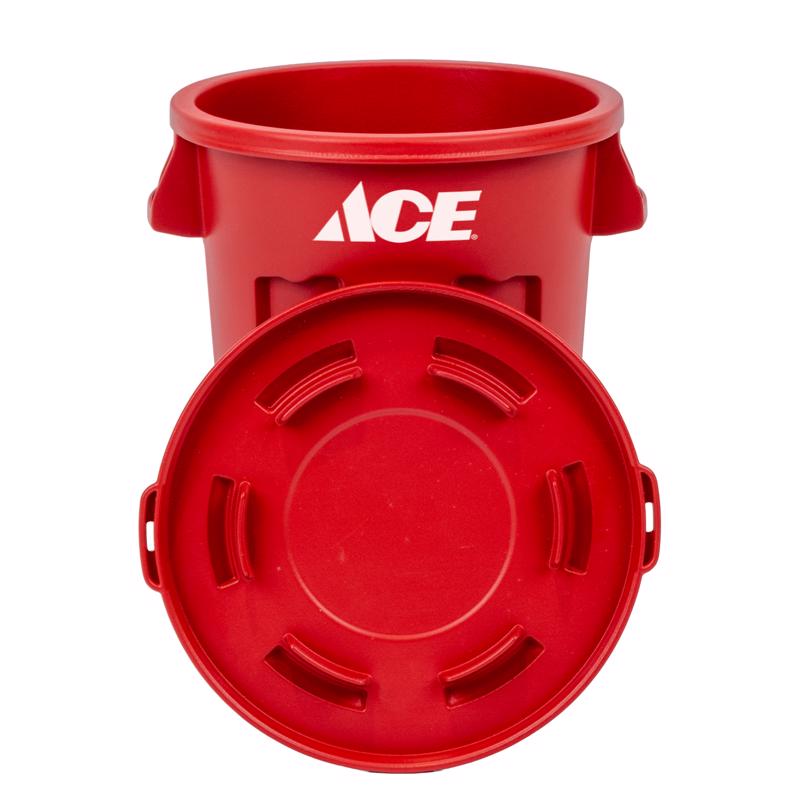 GreenMade Ace Mini 20 oz Red Plastic Trash Can Lid Included
