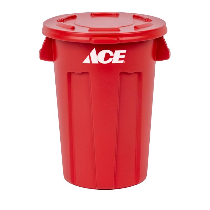 GreenMade Ace Mini 20 oz Red Plastic Trash Can Lid Included
