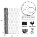 Garden Craft 24 in. H X 25 ft. L Galvanized Steel Poultry Netting 1 in.