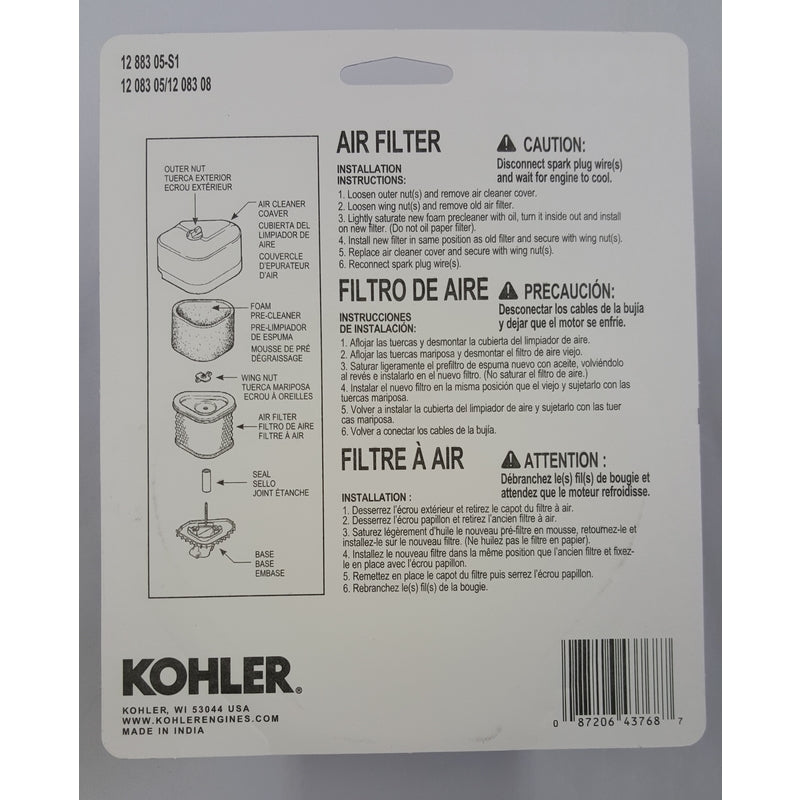 Kohler Small Engine Air Filter For CV11-16