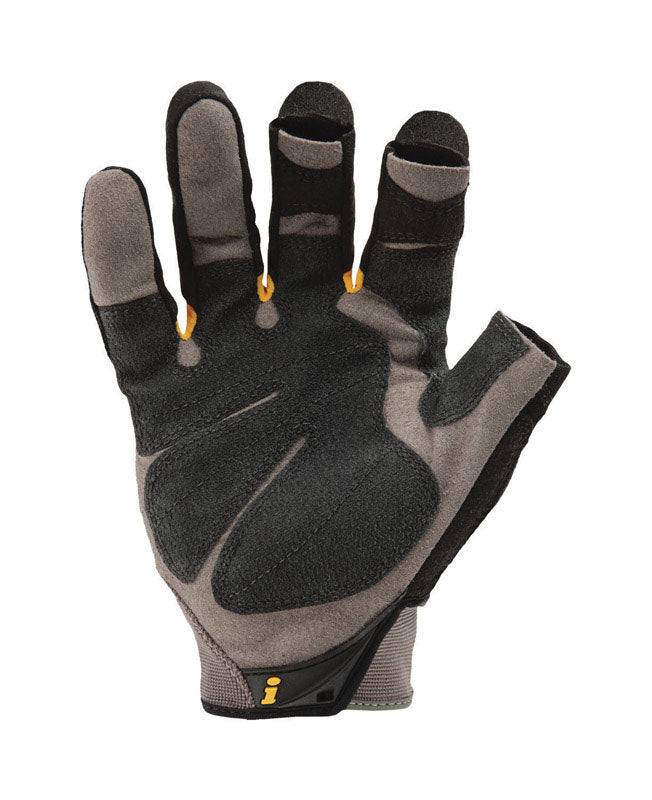 Ironclad Framer Men's Hook & Loop Fingerless Gloves Black/Gray L 1 pk