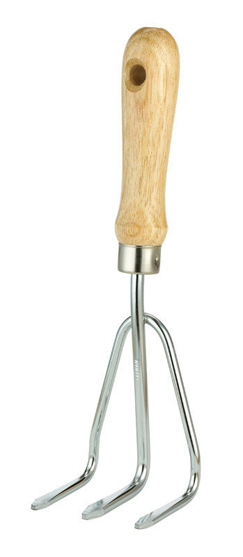 Ace 3 Tine Steel Hand Cultivator Wood Handle